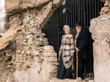 Jane and John Olive, outside the ruins of Mantorville's Civil War-era brewery, are leaders of preservation efforts.