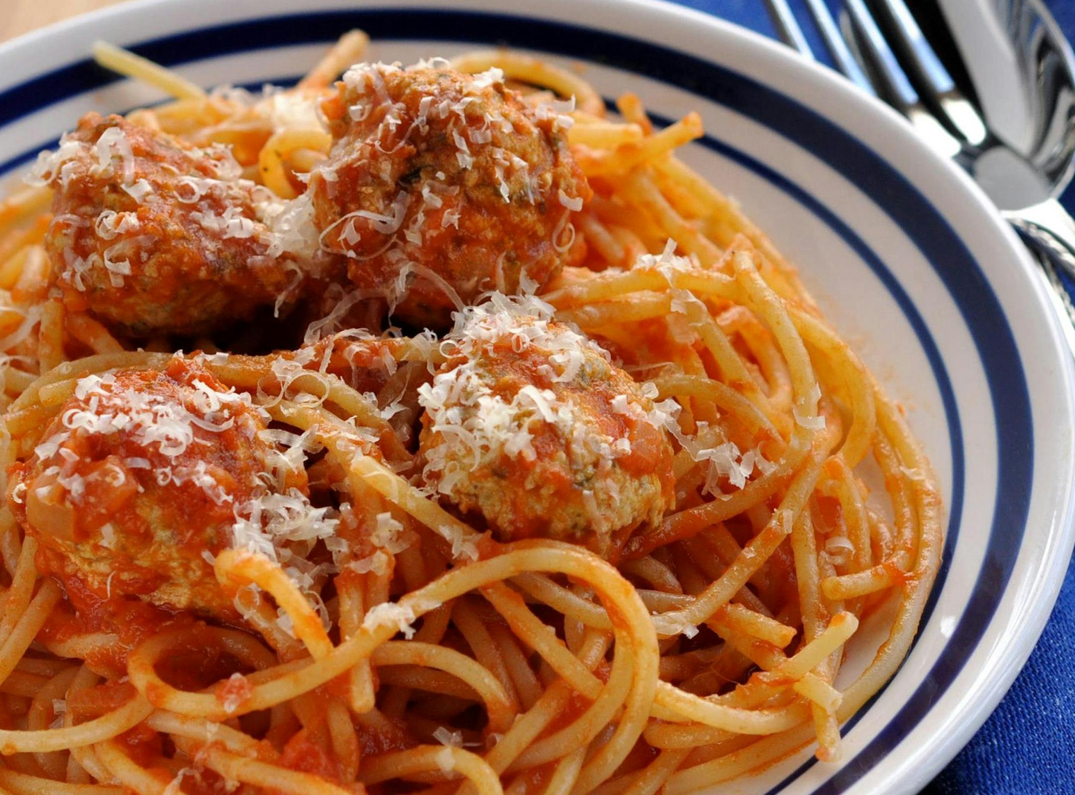 Chicken and Kale Meatballs in Marinara Sauce.