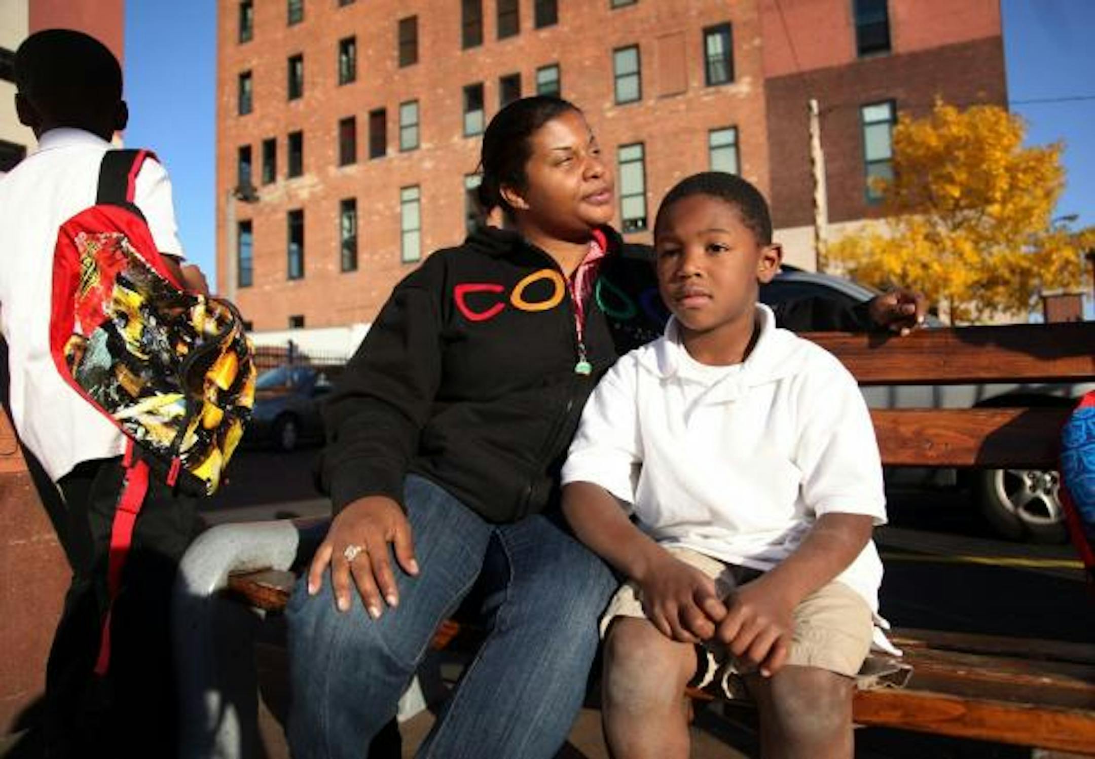 Theresa Saunders and her son Doobie Lenear, 6 (photo by Renee Jones Schneider)