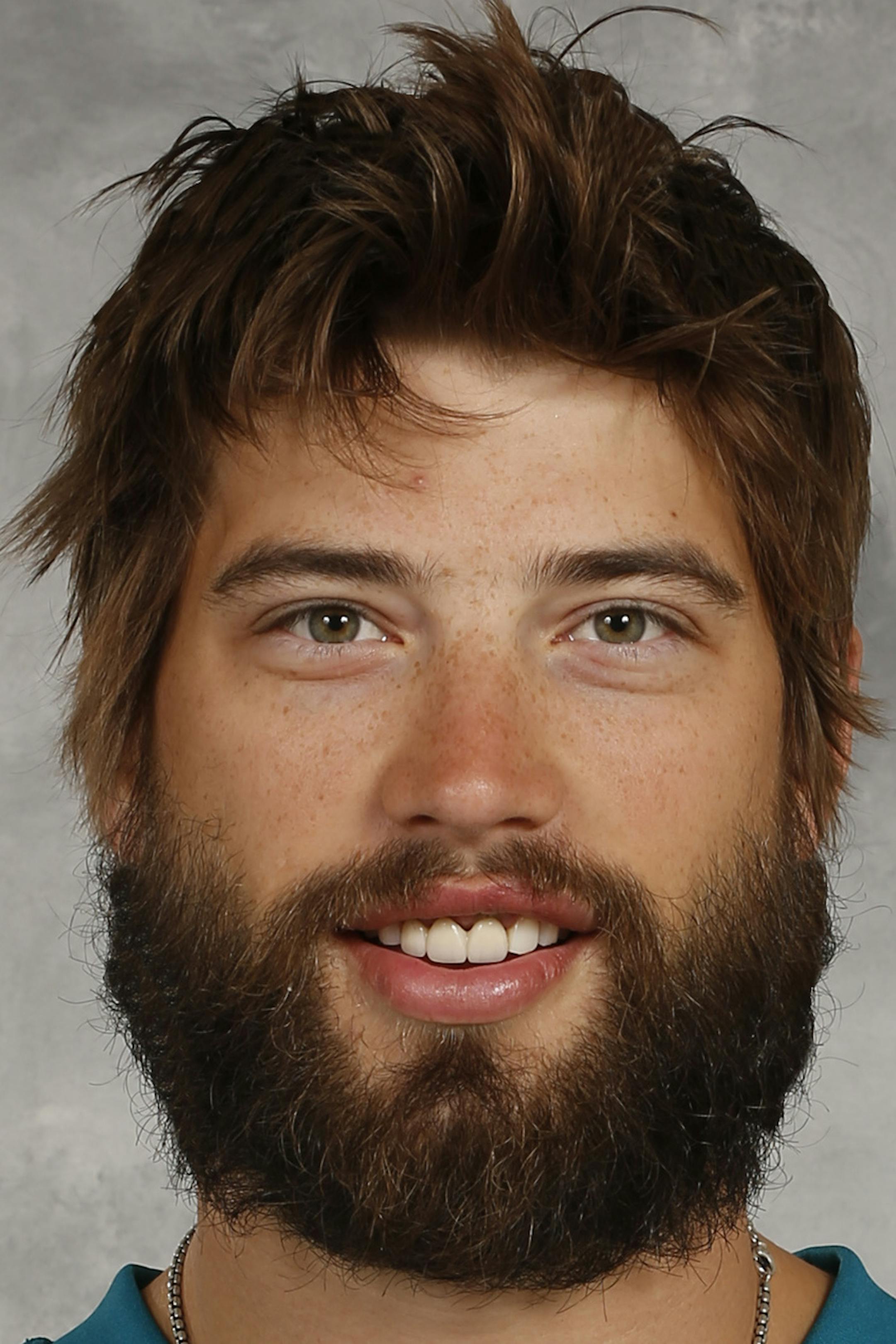 SAN JOSE, CA - SEPTEMBER 18: Brent Burns of the San Jose Sharks poses for his official headshot for the 2014-15 season on September 18, 2014 at Sharks Ice in San Jose, California. (Photo by Don Smith/NHLI via Getty Images) ORG XMIT: 503032771