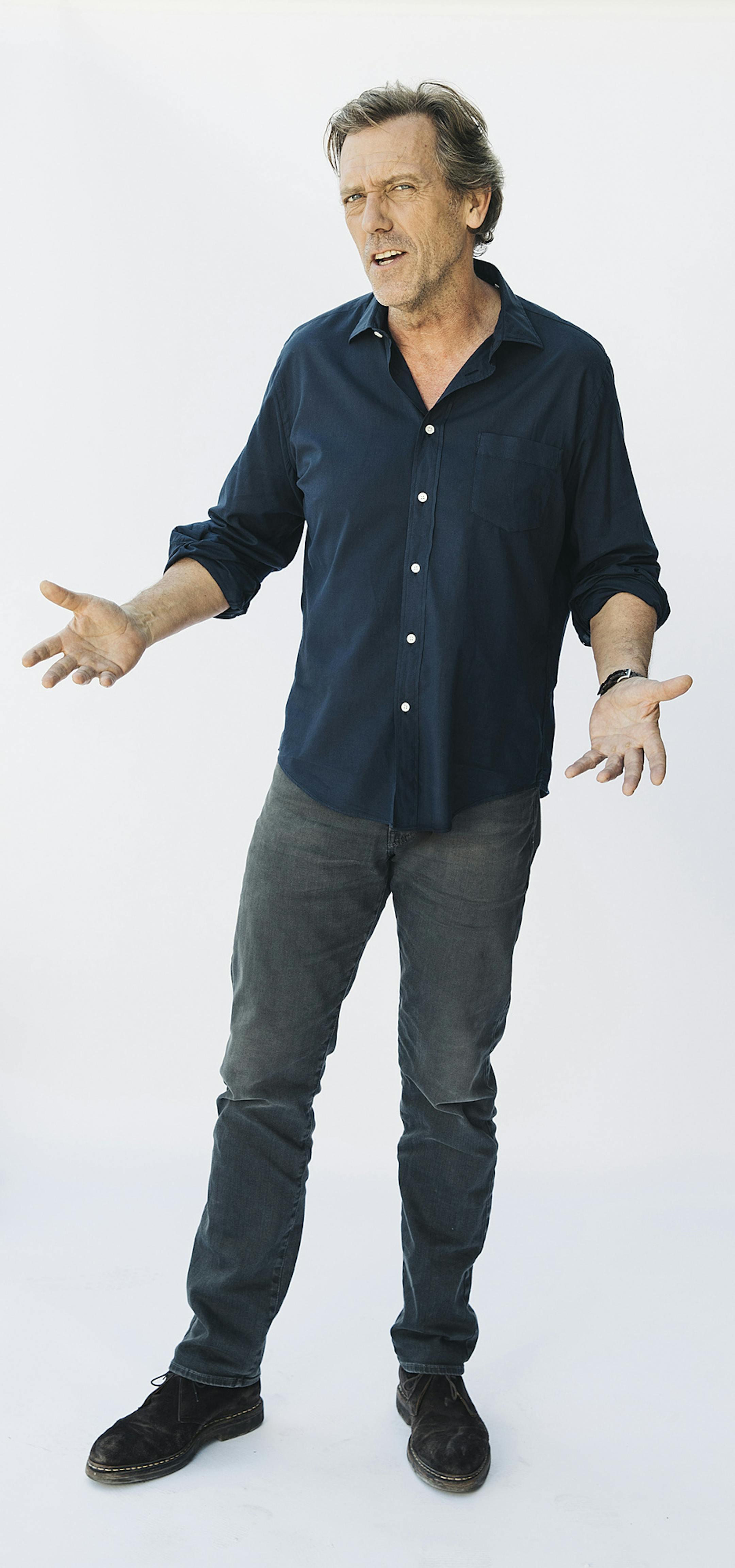 -- PHOTO MOVED IN ADVANCE AND NOT FOR USE - ONLINE OR IN PRINT - BEFORE OCT. 09, 2016. -- Hugh Laurie in San Francisco, Sept. 29, 2016. Laurie, with the specter of the character Gregory House still hovering over him, stars as the title character in the new Hulu series ìChance.î As Eldon Chance, Laurie is a forensic neuropsychiatrist on a thrill ride to self-actualization, trying to rescue a beguiling patient from her abusive spouse. (Matt Edge/The New York Times)