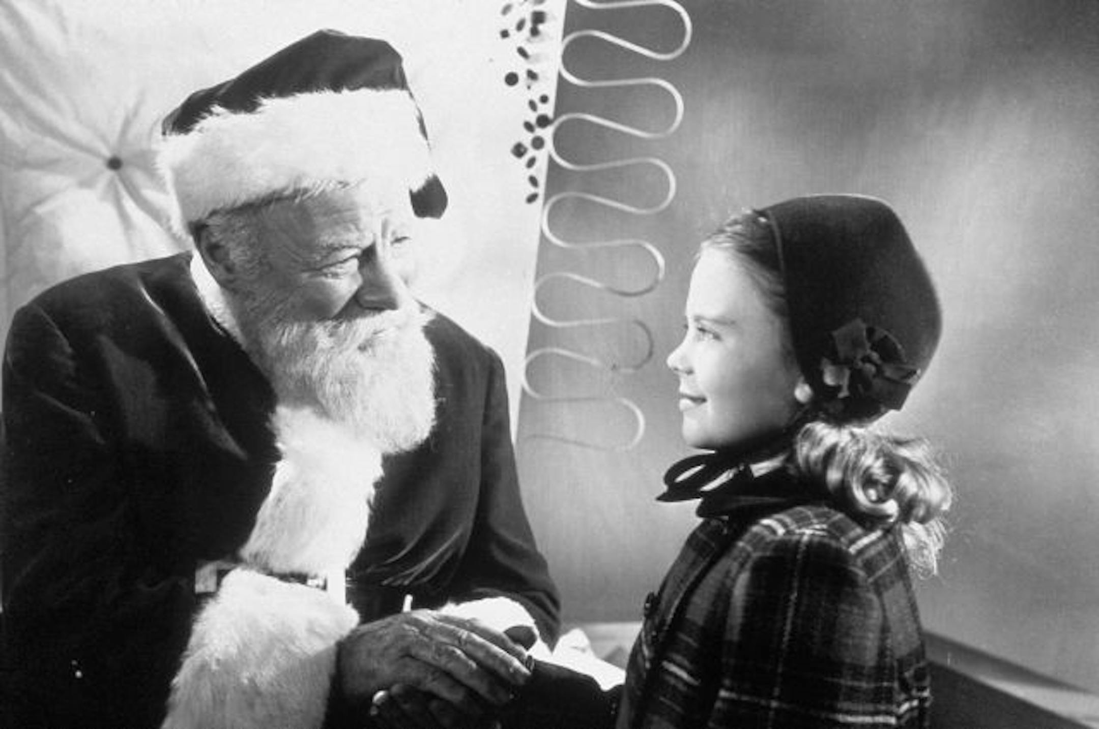 Edmund Gwenn and Natalie Wood in the 1947 film "Miracle on 34th Street."
