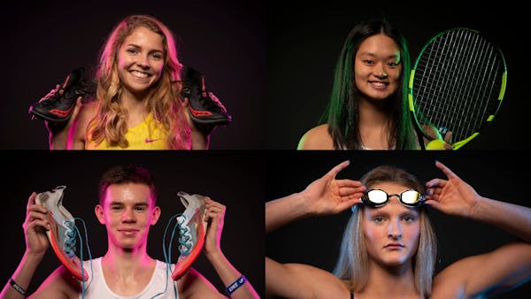 The Star Tribune's Athletes of the Year in fall individualized sports (clockwise from upper left): Stillwater's Analee Weaver (girls' cross-country), 