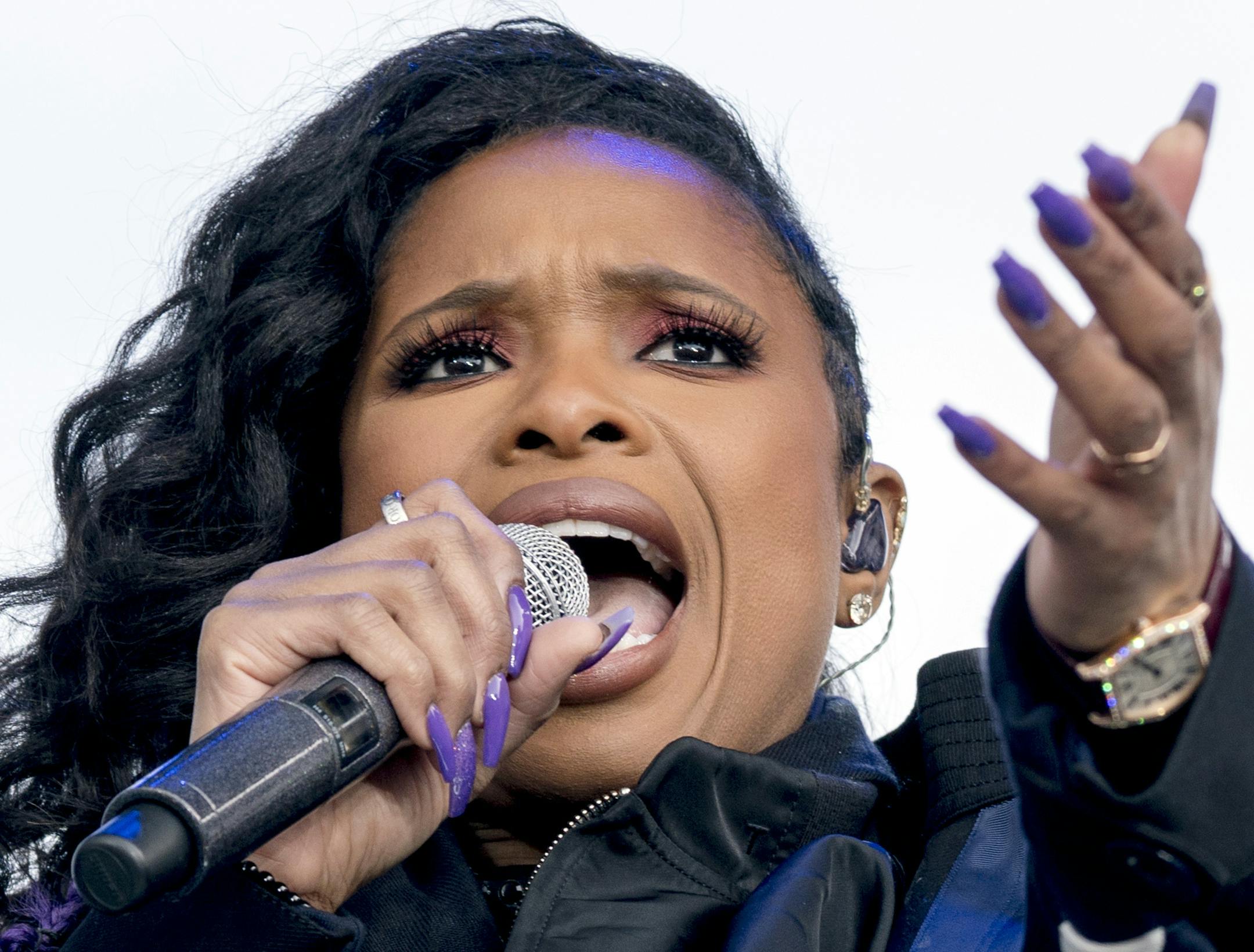 Jennifer Hudson and the DC choir perform "The Times They Are A Changin'" during the "March for Our Lives" rally in support of gun control in Washington, Saturday, March 24, 2018. (AP Photo/Andrew Harnik)