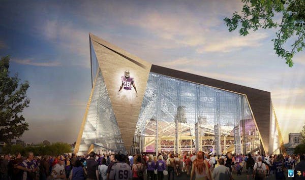 A sketch of the new Vikings stadium.