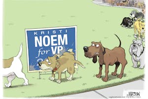 Editorial cartoon: The puppies protest