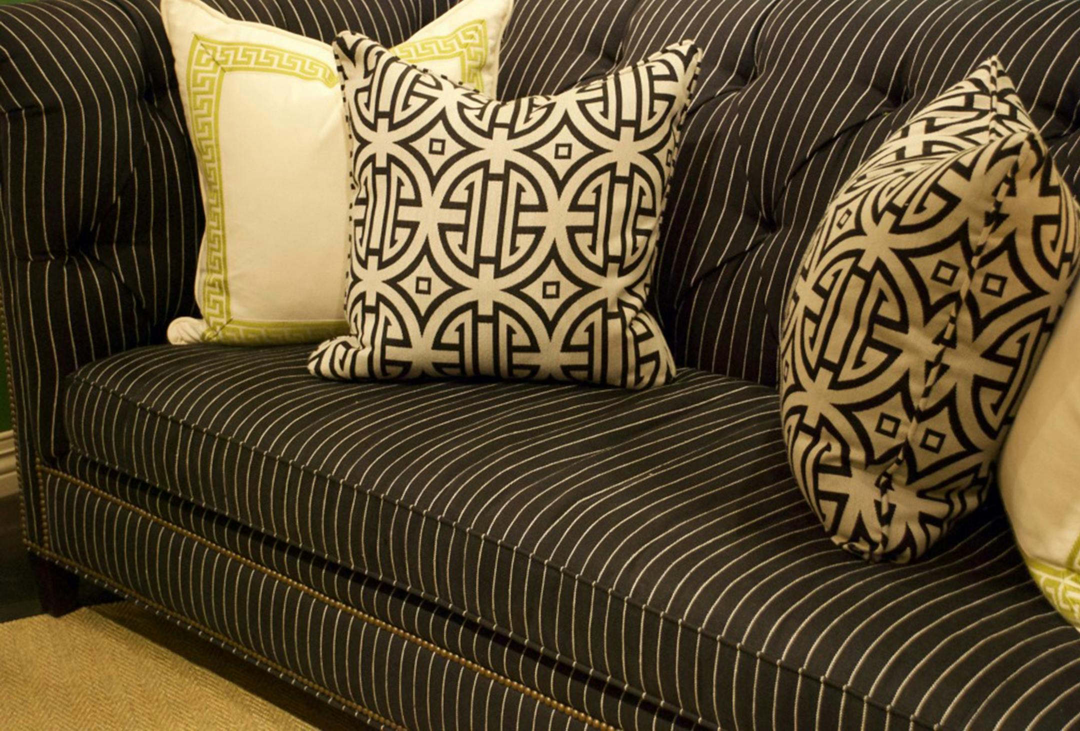 Try covering your sofa in a stunning beaded pinstripe. (Handout/TNS) ORG XMIT: 1190561
