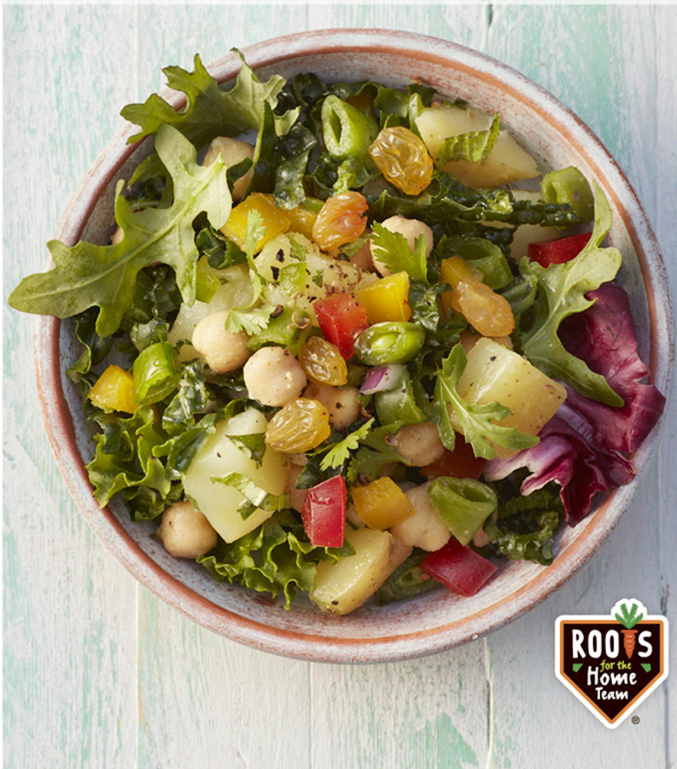 Provided photo -- Spiced Curry Puckett salad, from Roots for the Home Team