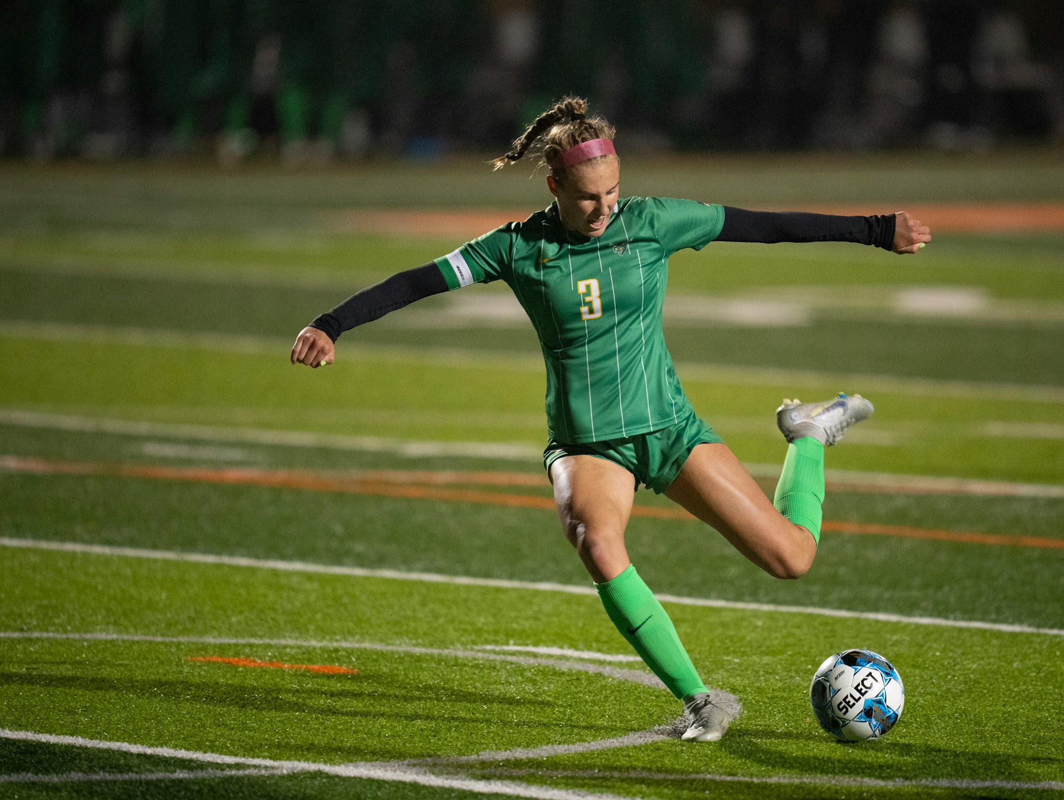 Edina's Izzy Engle (3) scored the second goal of her hat trick in the second half.
