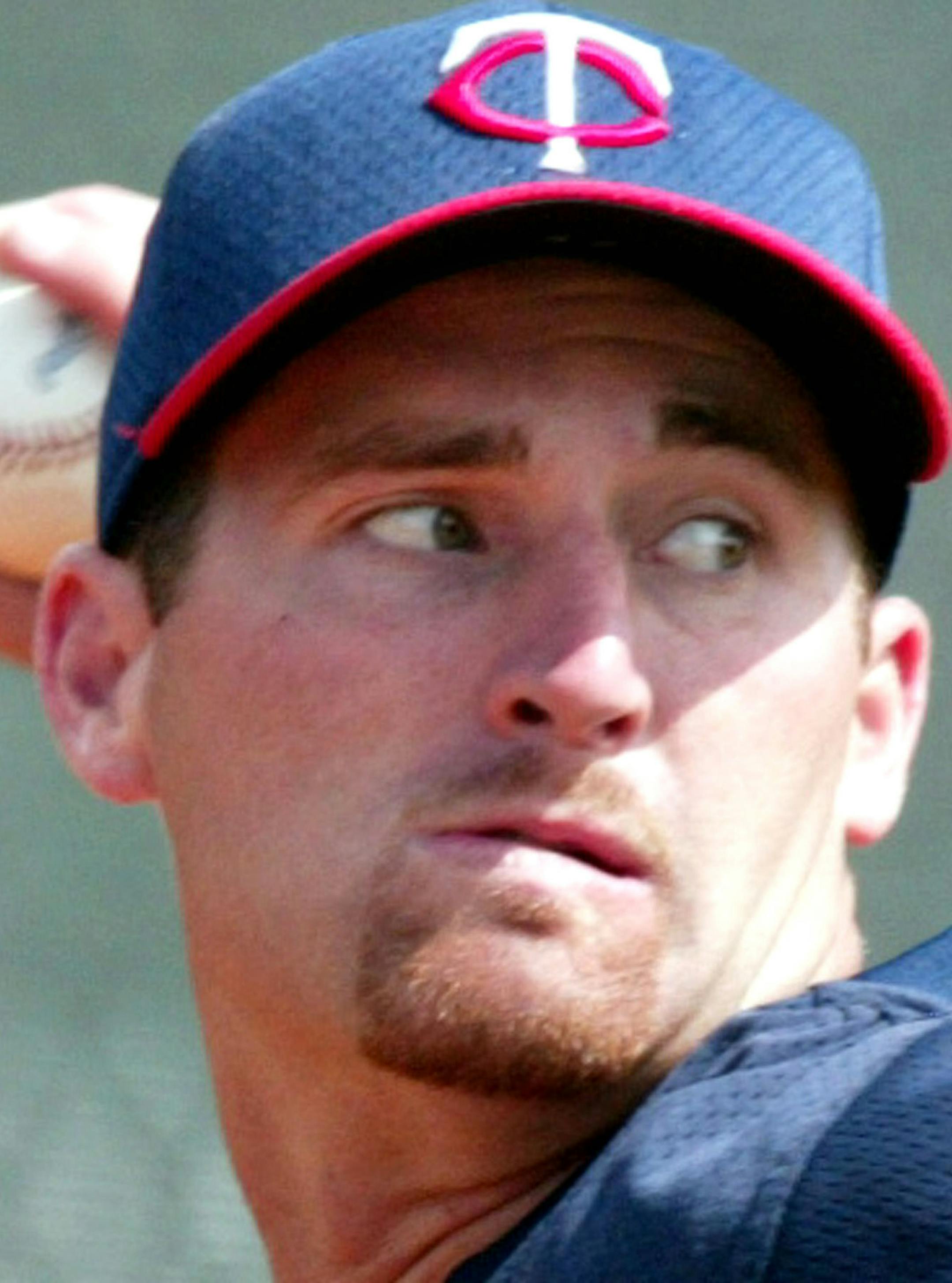 Fort Myers, Fla. - Twins Spring training - Twins pitcher Joe Mays signed for big bucks in the off season and is expected to be a big winner this playing season. ORG XMIT: MIN2014041420514967