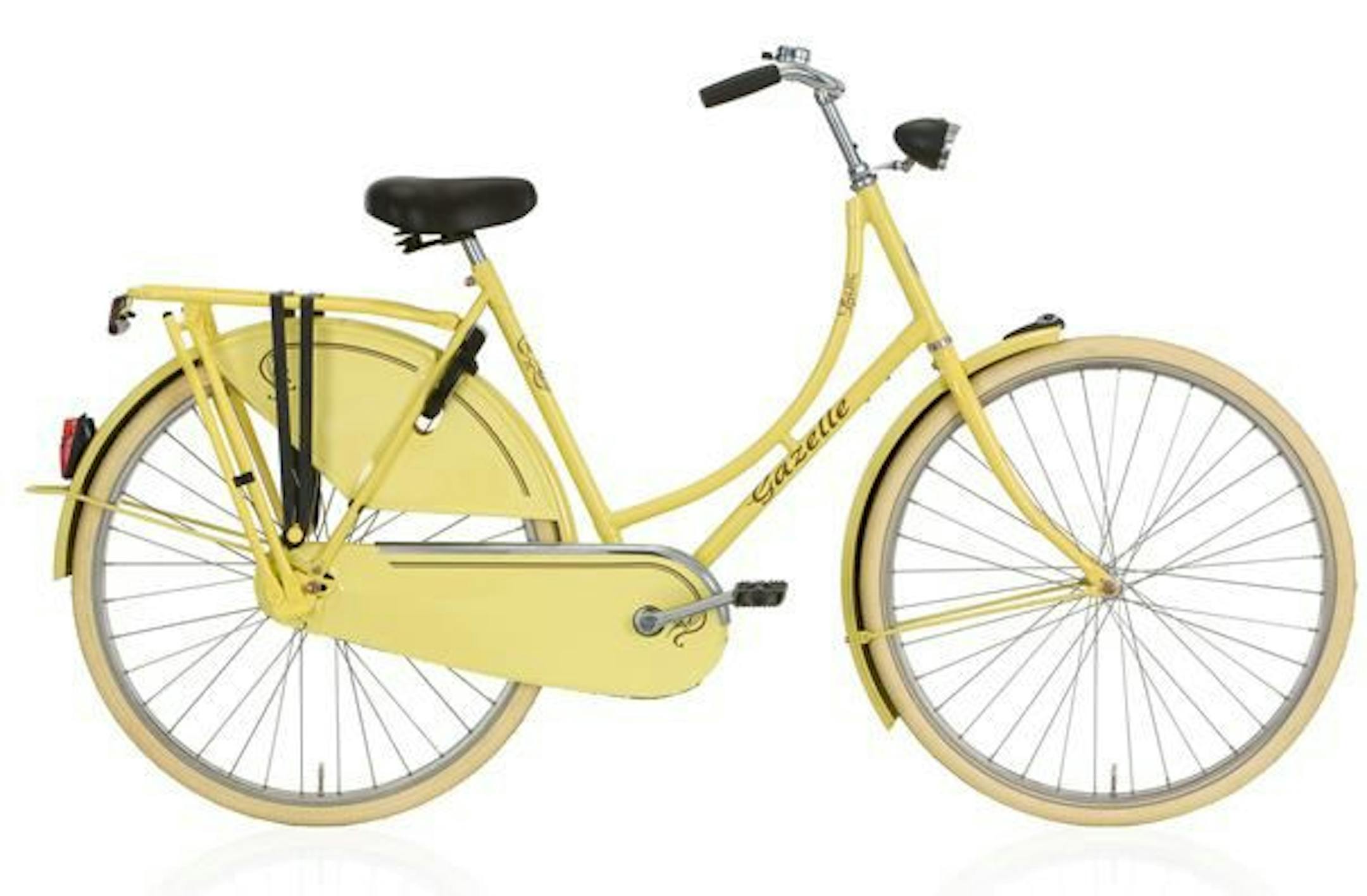 Gazelle �Tour Basic� bicycle in buttercup yellow, $999, Calhoun Cycle, www.calhouncycle.com.