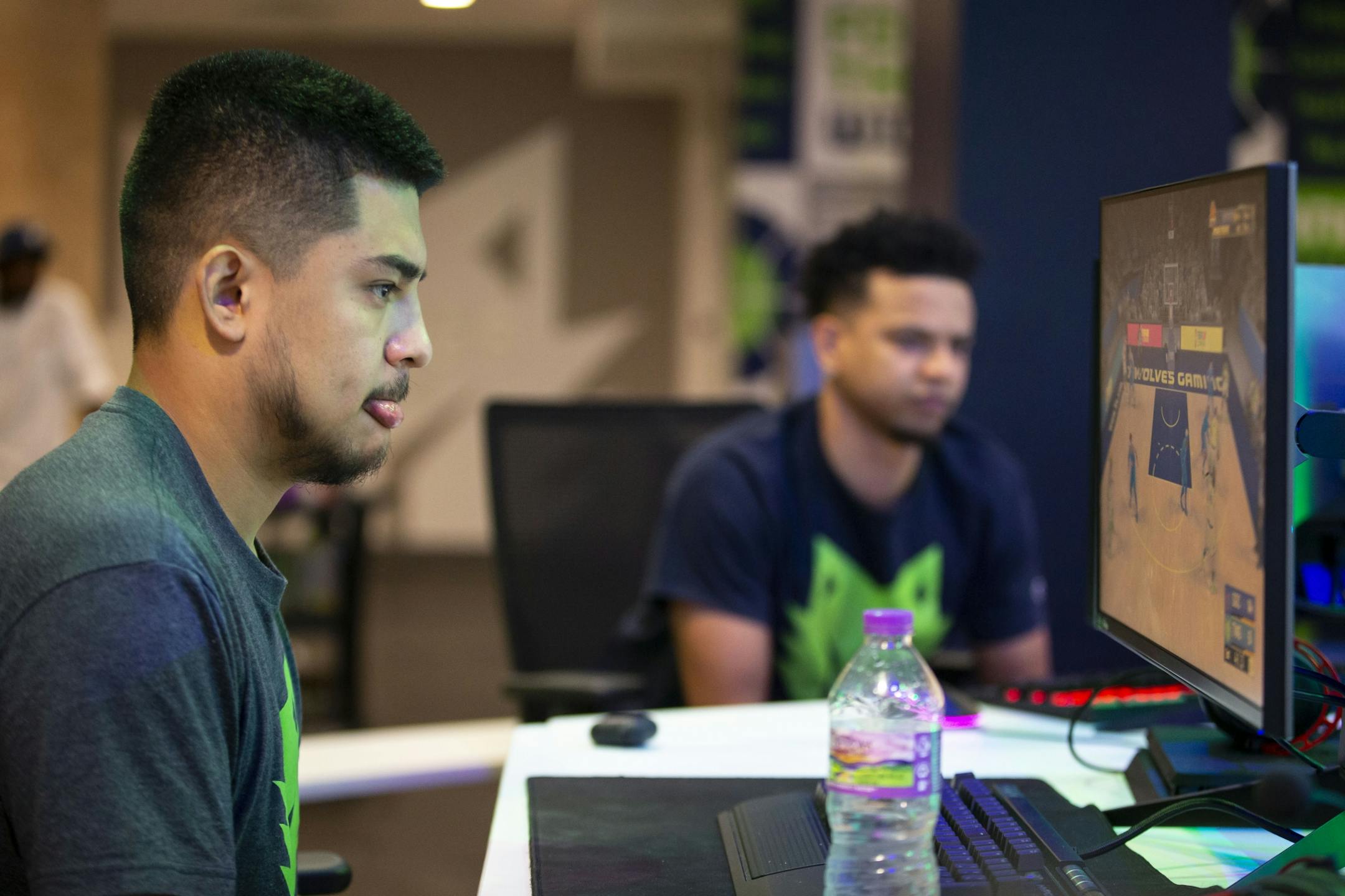 T-Wolves Gaming player Jordan Martinez, known as JMoneyRep817, got in the zone as he played a game of NBA 2K.
