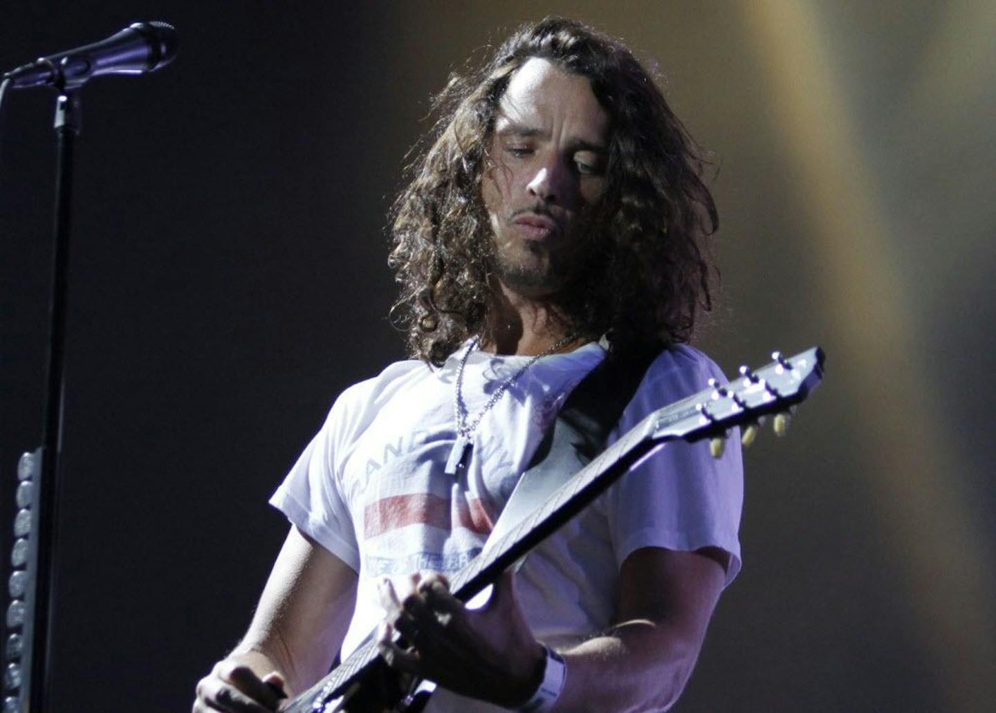 Musician Chris Cornell of Soundgarden performs during the Lollapalooza music festival in Grant Park in Chicago in 2010.