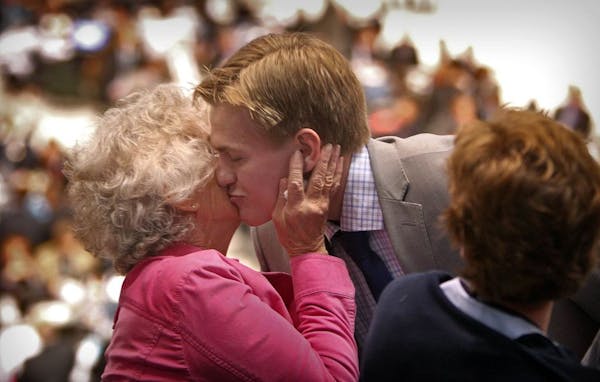 Fourth round Wild draft pick Mario Lucia kissed his grandmother, Agnes Greimann, Anchorage, Alaska, in the stands after his name was called. The Wild 