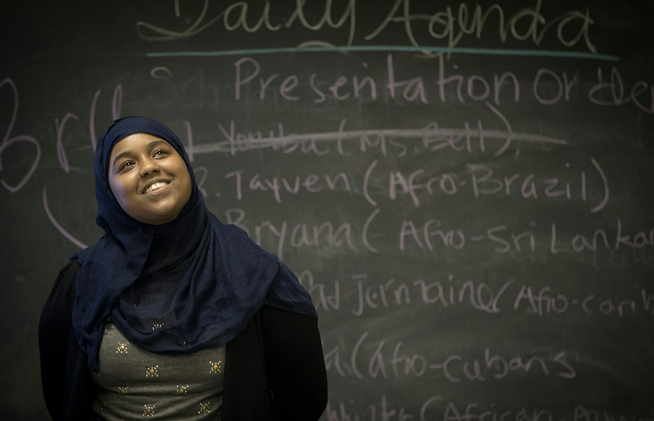 North High student Maryama Yusuf said"I don't really like to talk in front of people," but spoke with power as she presented research she did on medical discrimination.