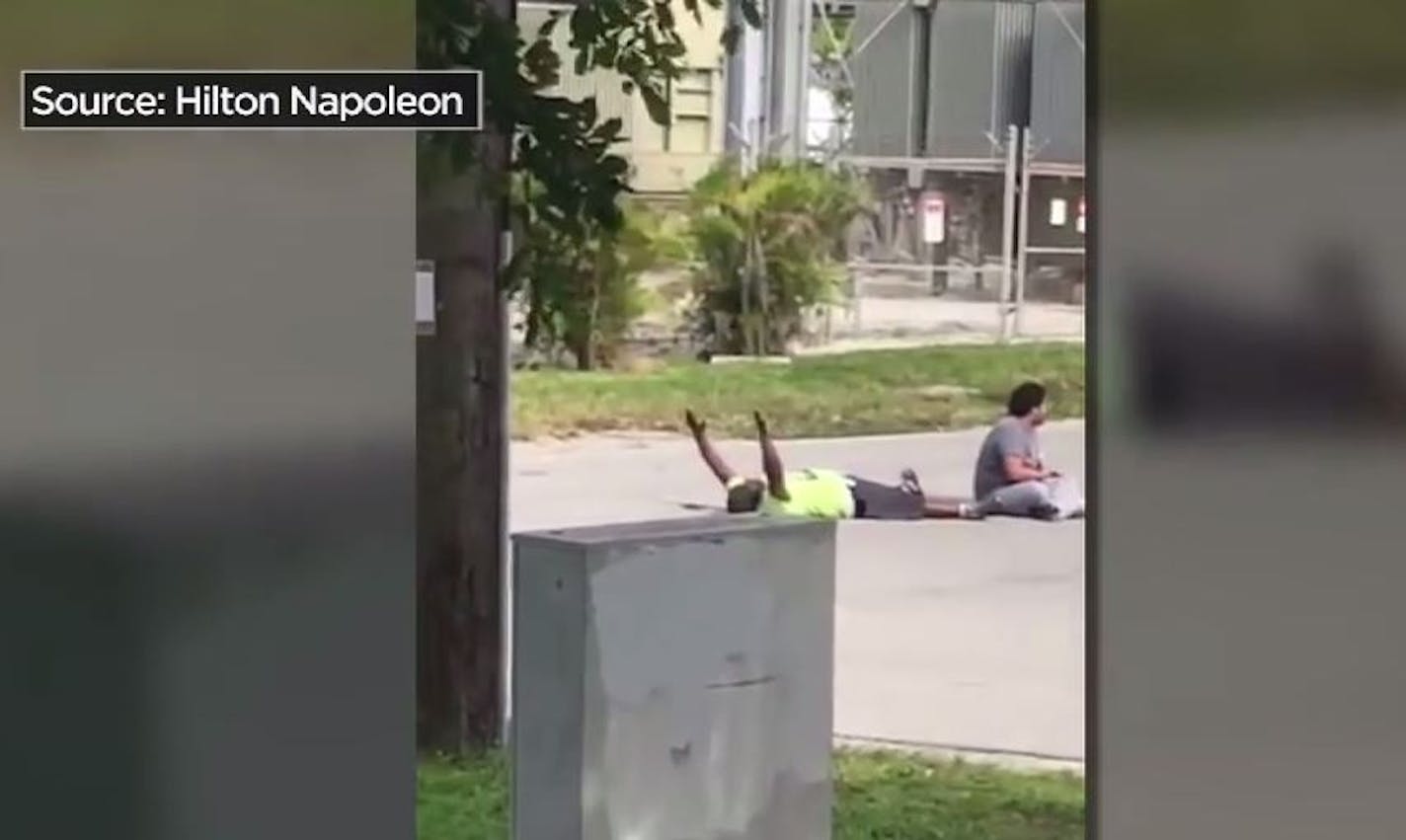 Cell video taken of the shooting of Charles Kinsey in North Miami on July 18.