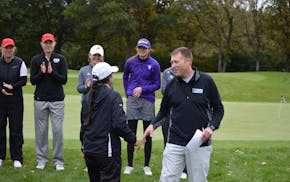 MIAC Commissioner Dan McKane at the conference's women's golf championships.
