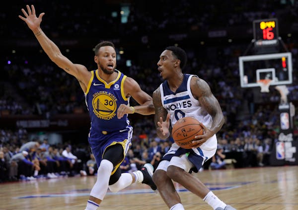 Jeff Teague (0) signed a three-year, $57 million deal as a free agent on June 30 and will replace the traded Ricky Rubio as the starting point guard.