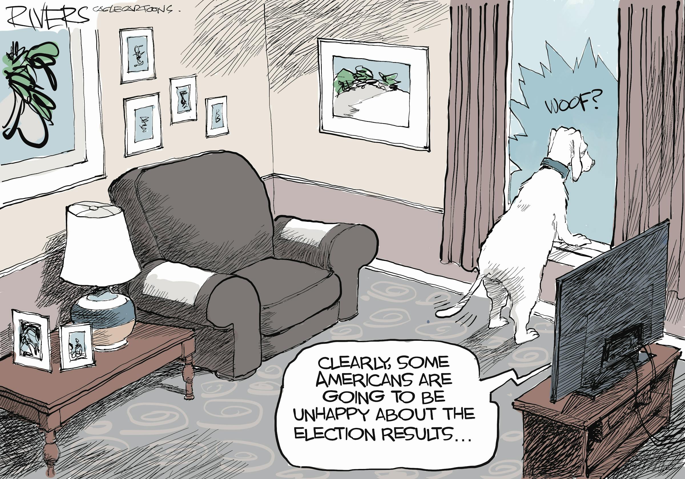 Editorial cartoon: Rivers on the results