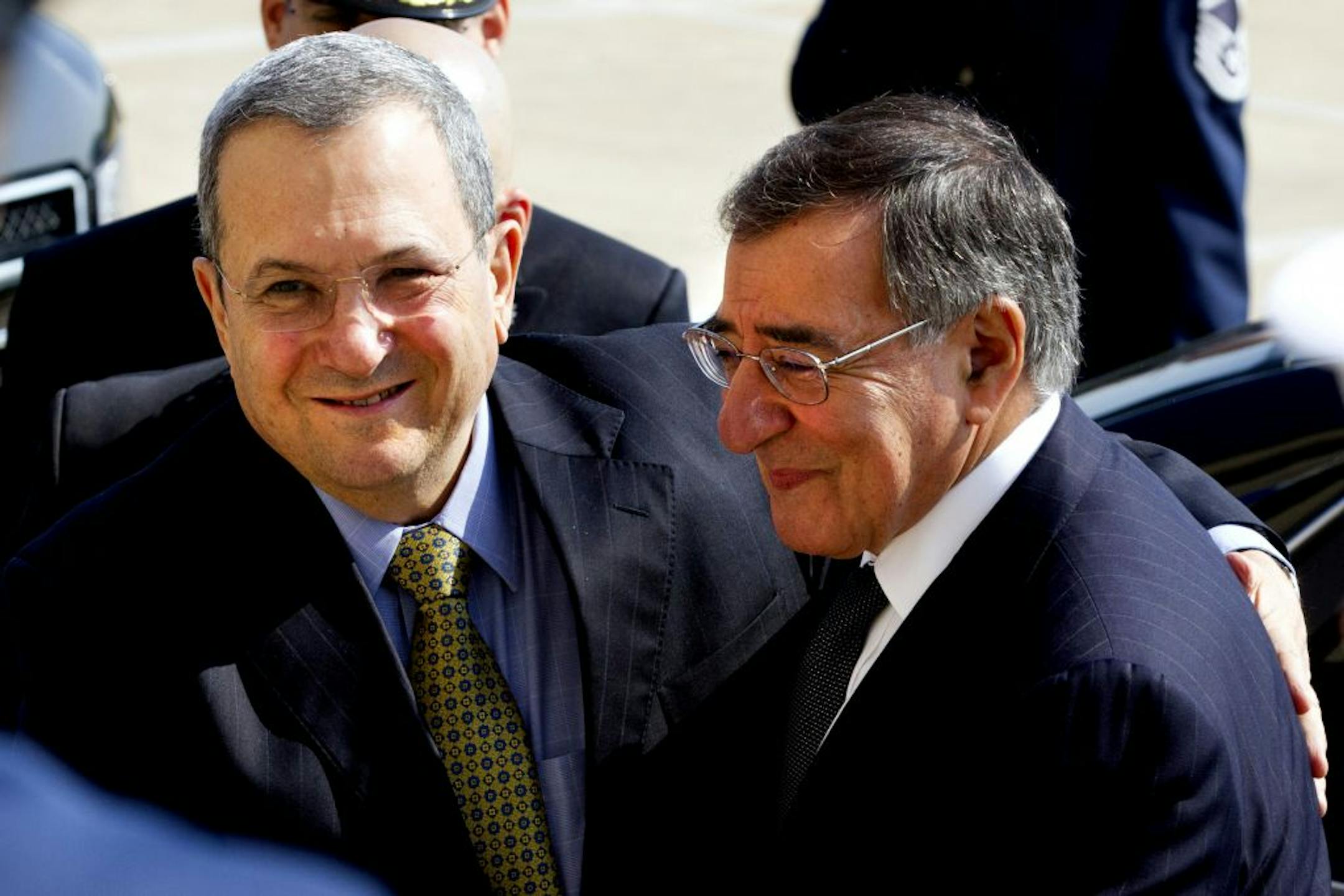 Israeli Defense Minister Ehud Barak, left, with formerDefense Secretary Leon Panetta upon Barak in 2012.