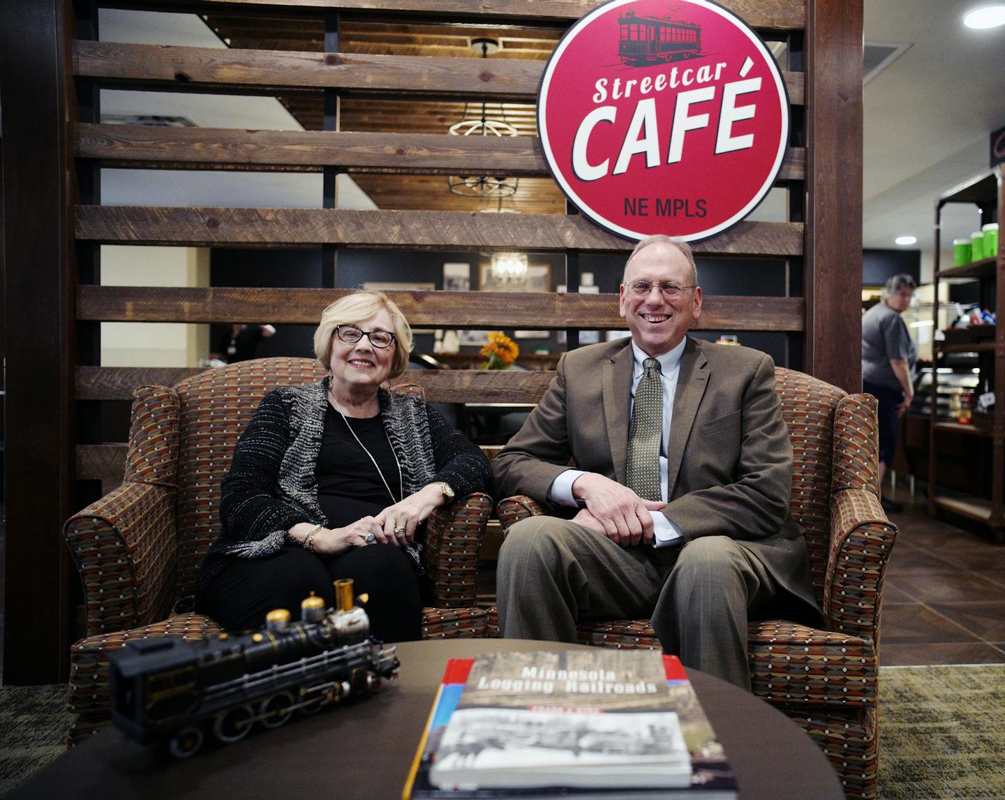 Emma Hofstede (widow of Mayor Al Hofstede), and Dan Johnson, Catholic Eldercare CEO and president, sit near the cafe at Catholic Eldercare's new apartments. Complex is being renamed for Al Hofstede.] Richard Tsong-Taatarii&#xef;richard.tsong-taatarii@startribune.com