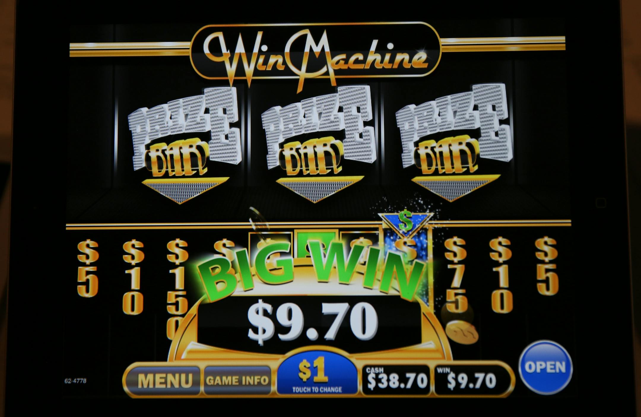 At the Dry Dock Bar in Duluth, where Allied Charities of Minnesota brought the electronic gambling road show, Express Games showed off an electronic pulltab game which plays on an Ipad platform. ] richard tsong-taatarii@startribune.com