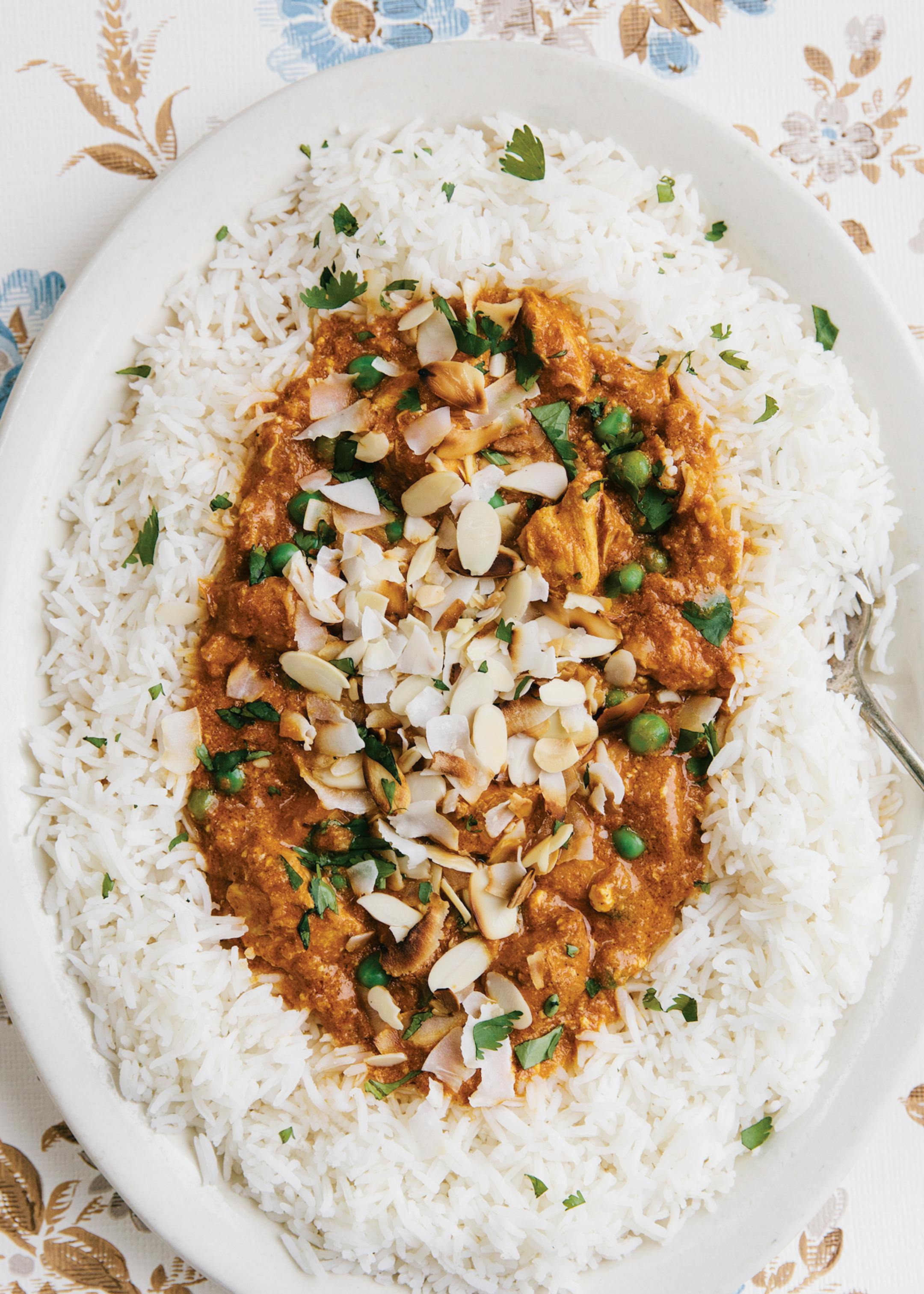 Slow Cooker Indian Butter Chicken with Sweet Peas