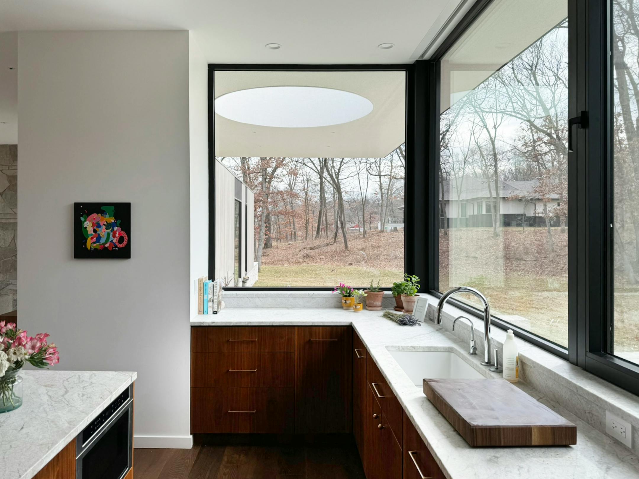 What happens when an architect with a passion for DIY builds a house from scratch for himself and his growing family? In this case, a “woodsy California modernism” home the architect primarily designed, contracted and built. In addition to taking on everything from framing to millwork, eco-elements including a green roof were incorporated into this North Oaks home called The DIY House, a 2024-2025 Home of the Month winner.
