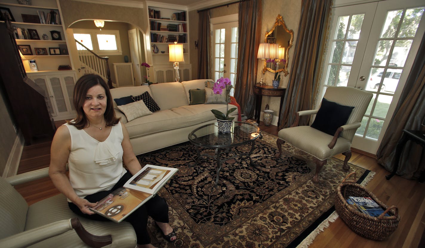 Edina will host the Historic Home Tour which showcases various era homes in an effort to discourage demolishing homes of historic significance. Joyce Mellom in the living room of her Edina home. (MARLIN LEVISON/STARTRIBUNE(mlevison@startribune.com)