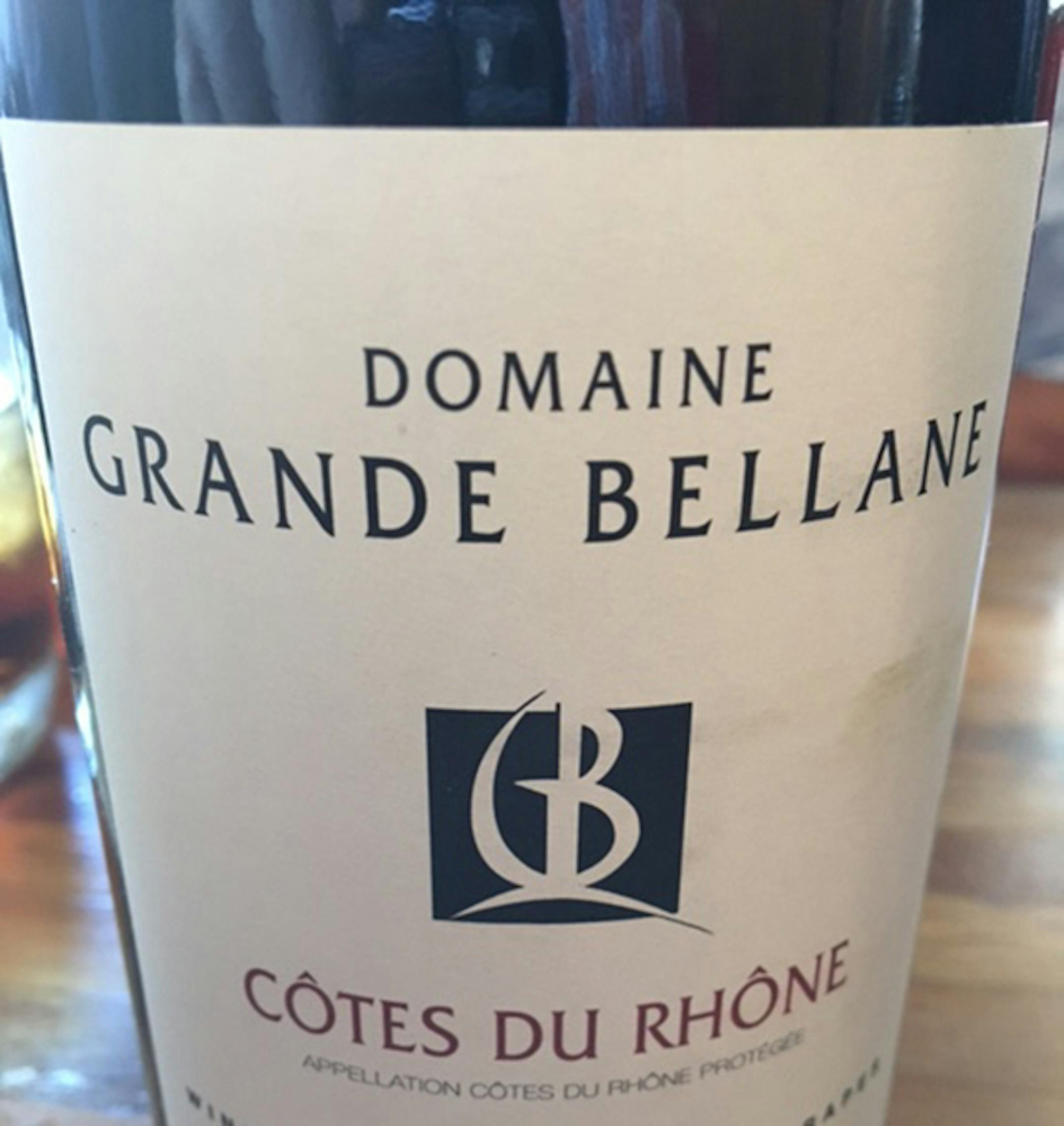 2014 Domaine Grande Bellane Cotes-du-RhÙne Rouge for sunday wine deal 091116