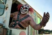 Samoa Joe plays Sweet Tooth, a psychopath who wears a clown mask and drives a combat ice cream truck, in “Twisted Metal.”