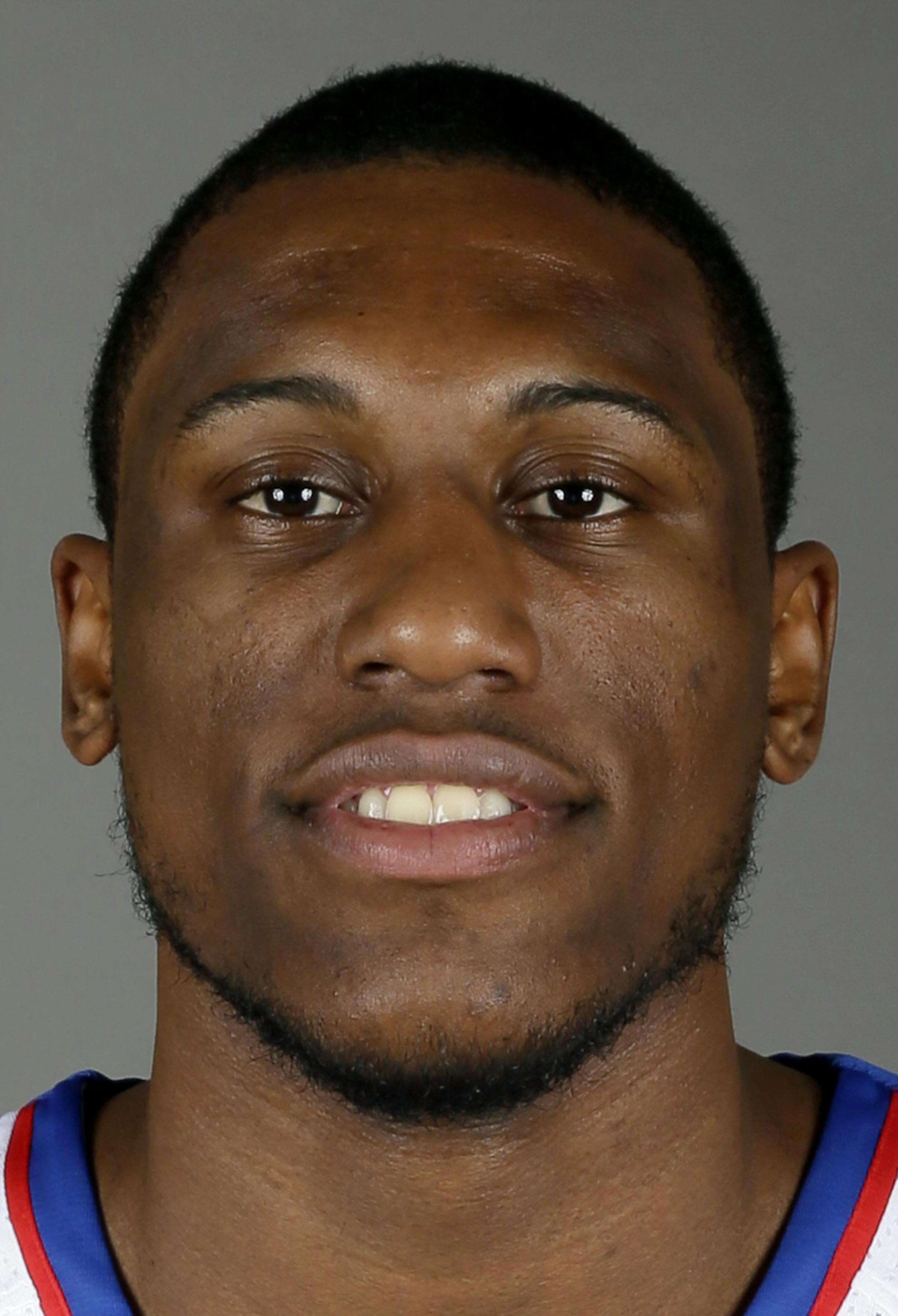 Philadelphia 76ers' Thaddeus Young poses for a photograph during media day at the team's practice facility, Friday, Sept. 27, 2013, in Philadelphia. (AP Photo/Matt Slocum) ORG XMIT: NYOTK ORG XMIT: MIN1401051750031968