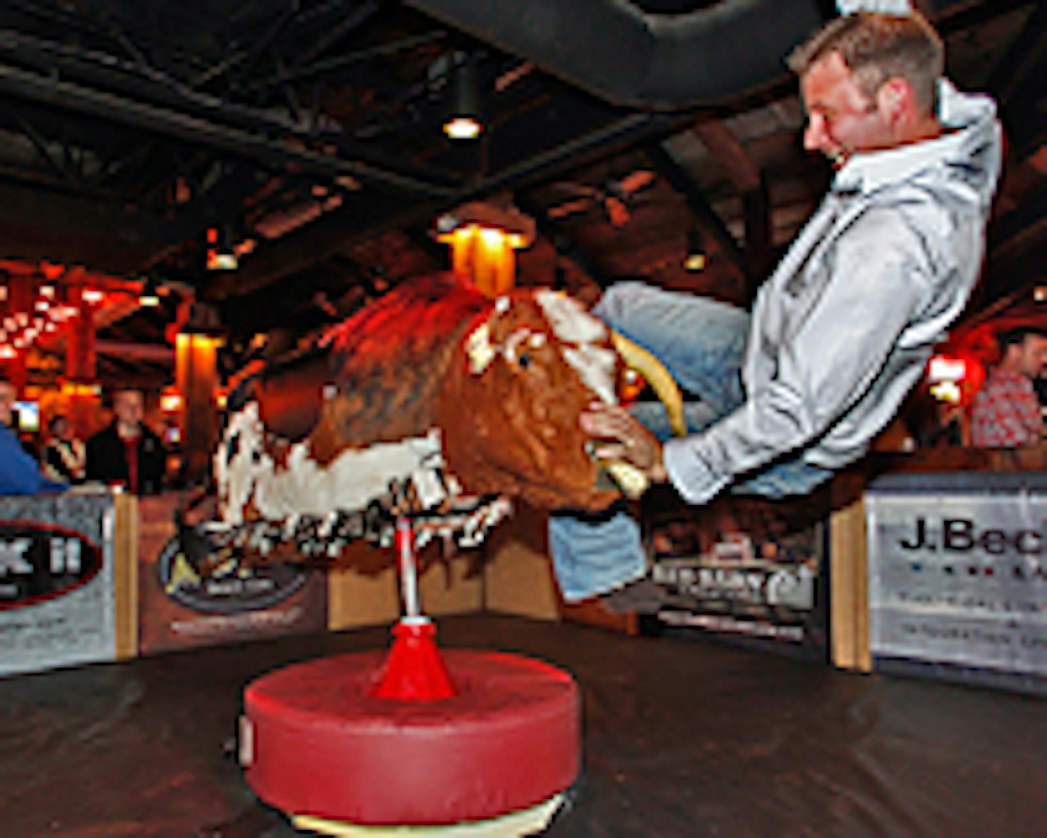 A.J. Speckmann of Lakeville was thrown from the mechanical bull at Cowboy Jack's