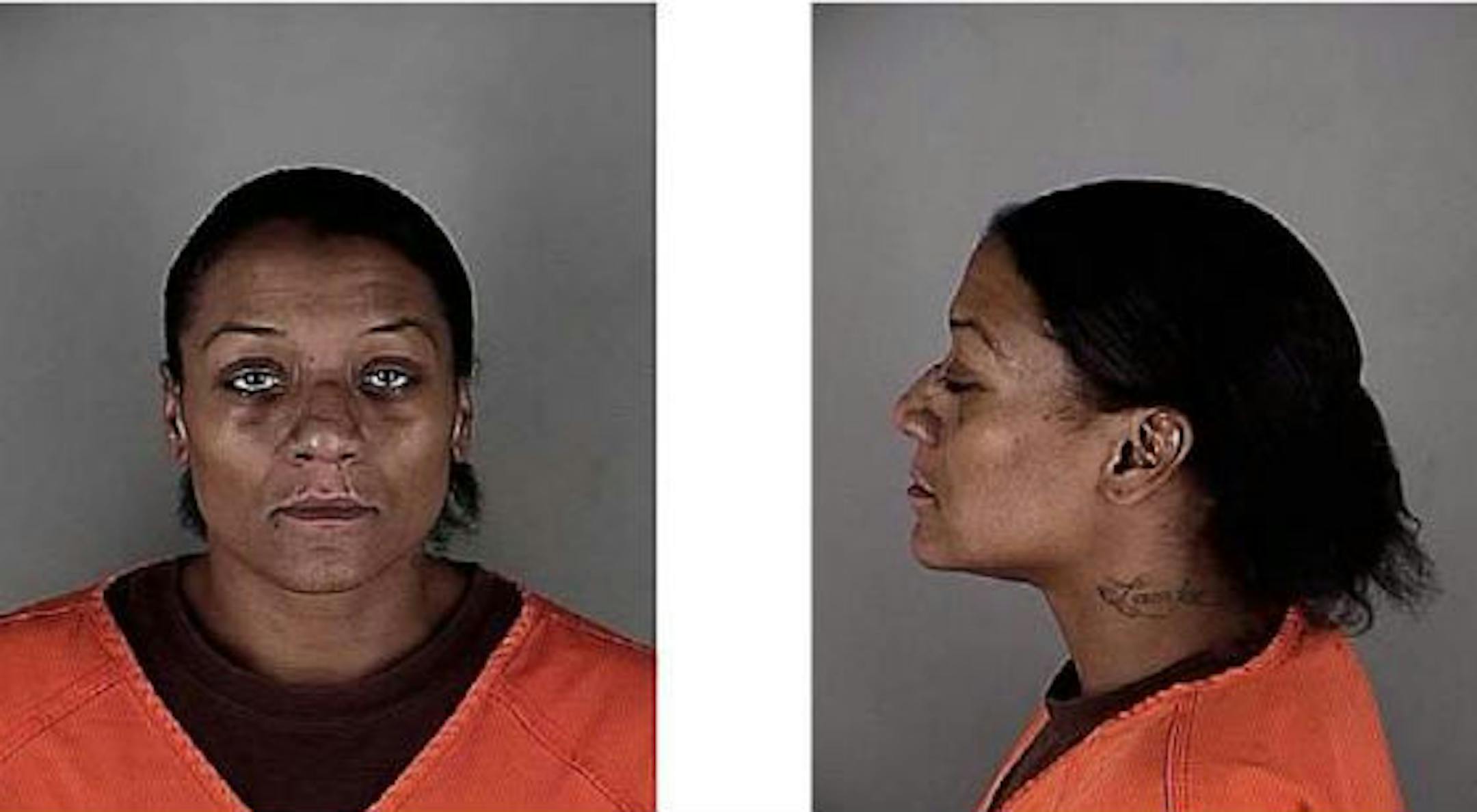 Angela D. Jackson is charged with running over a man with her car on Lyndale Avenue after a spat over a bar tab.