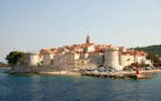 Picturesque scenic view of Old Town of Korcula, Croatia