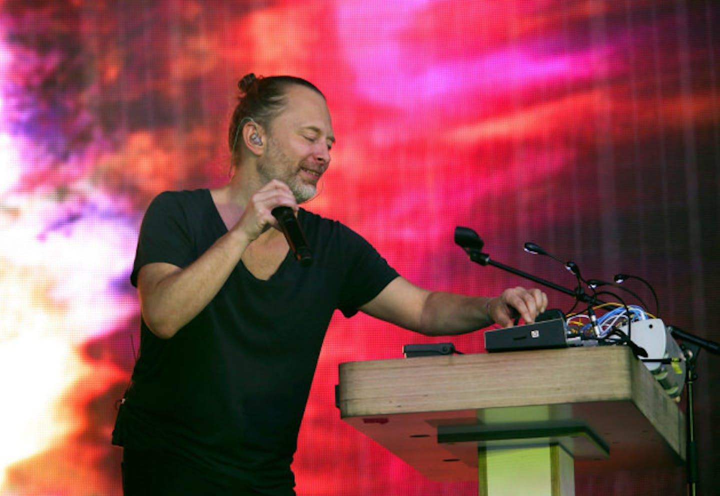 Thom Yorke performing two weekends ago at the Austin City Limits Music Fest. / Jack Plunkett, Invision/AP