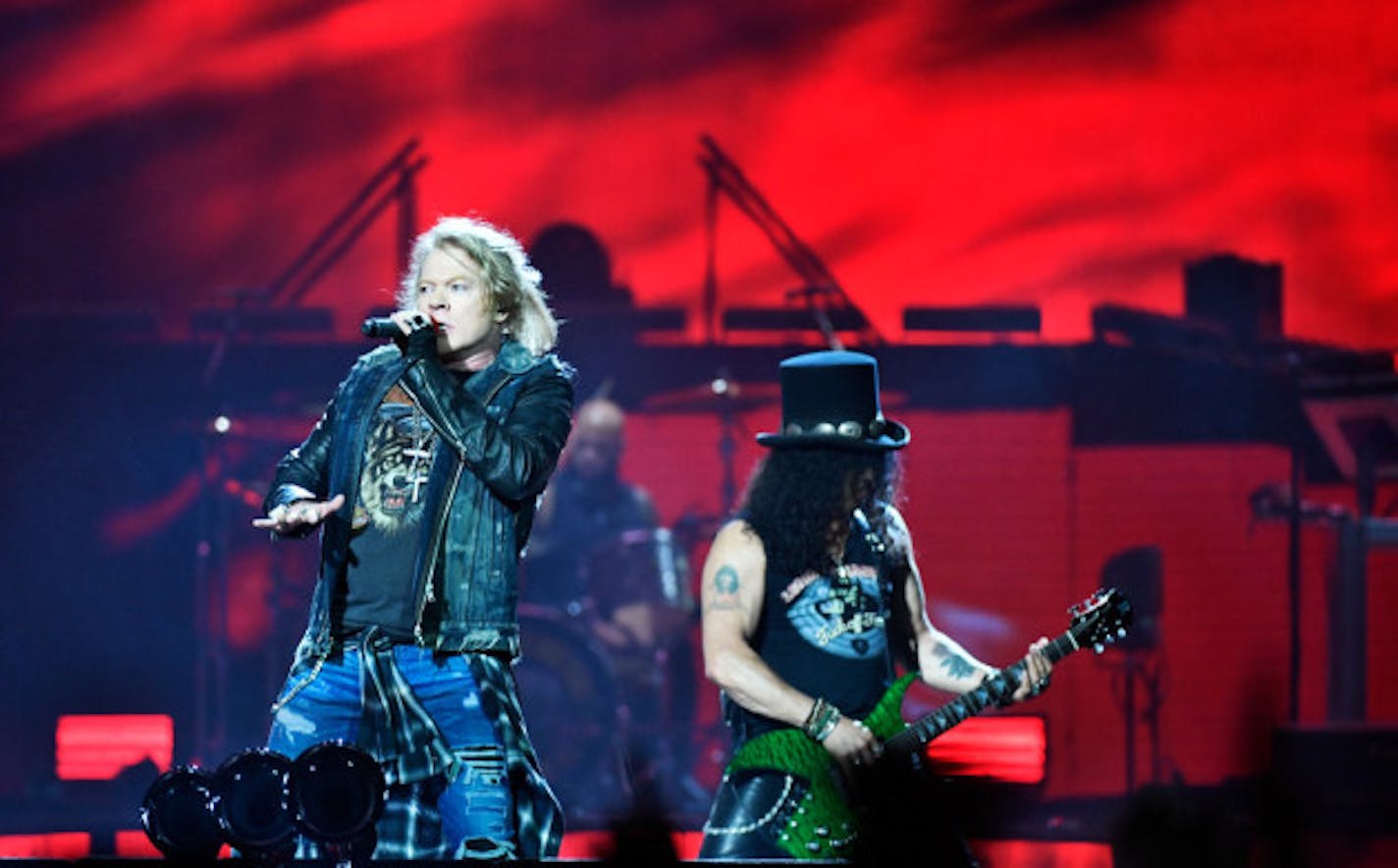 Axl Rose and Slash are asking fans for a little patience. Yeah. Yeah. / Vilhelm Stokstad, TT via AP