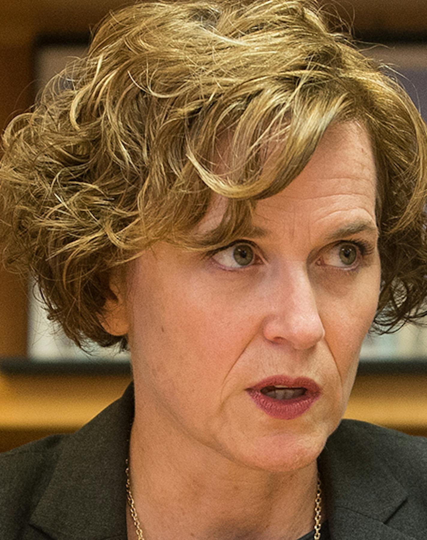 Minneapolis Mayor Betsy Hodges speaks to the Star Tribune in a conference room beside her office on Thursday, July 20, 2017, in Minneapolis, Minn. (Aaron Lavinsky/Minneapolis Star Tribune/TNS) ORG XMIT: 1206846 ORG XMIT: MIN1707202040104143