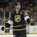 Pacific Division forward John Scott (28) looks into the crowd during the NHL hockey All-Star championship game Sunday, Jan. 31, 2016, in Nashville, Te