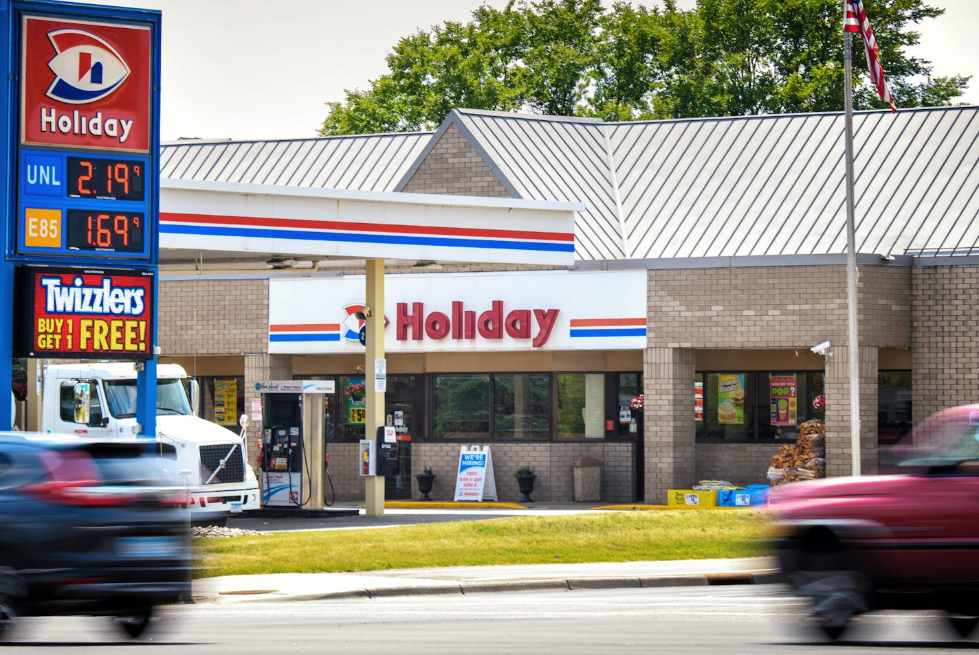 Bloomington-based Holiday Stationstores Inc. will be sold to Alimentation Couche-Tard Inc. of Laval, Quebec, in a deal announced Monday. ] GLEN STUBBE &#xef; glen.stubbe@startribune.com Tuesday July 11, 2017 EDS, this Holiday is at Pilot Knob Road and Duckwood Drive Eagan. They were taking a delivery of fuel.