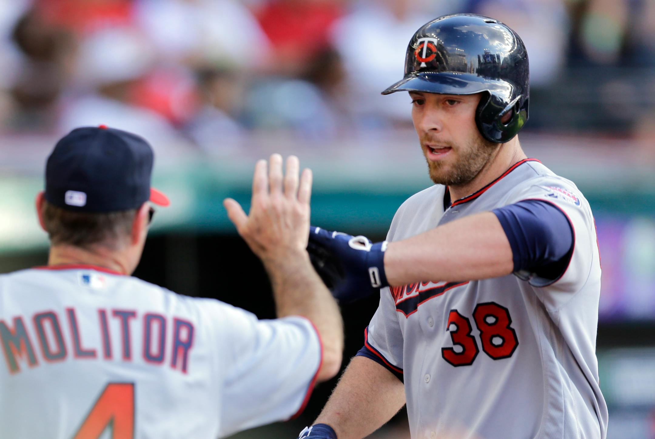Twins manager Paul Molitor used the versatile Chris Gimenez in left field Saturday, and the veteran rewarded him with a home run in the ninth inning.