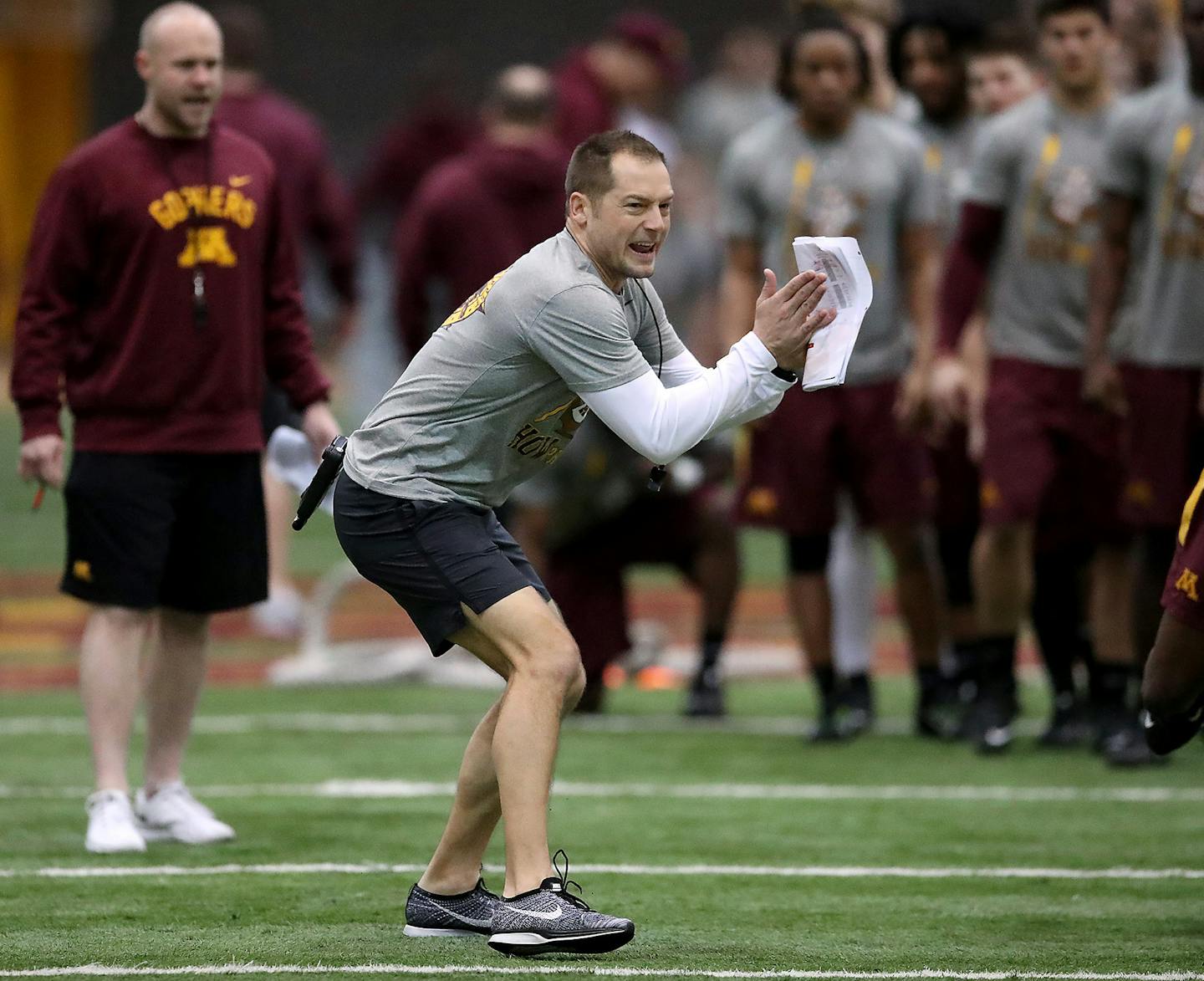 Gophers football players got a taste of P.J. Fleck&#x2019;s coaching tactics last month. Spring practice begins Tuesday, and it figures to be an energizing experience.