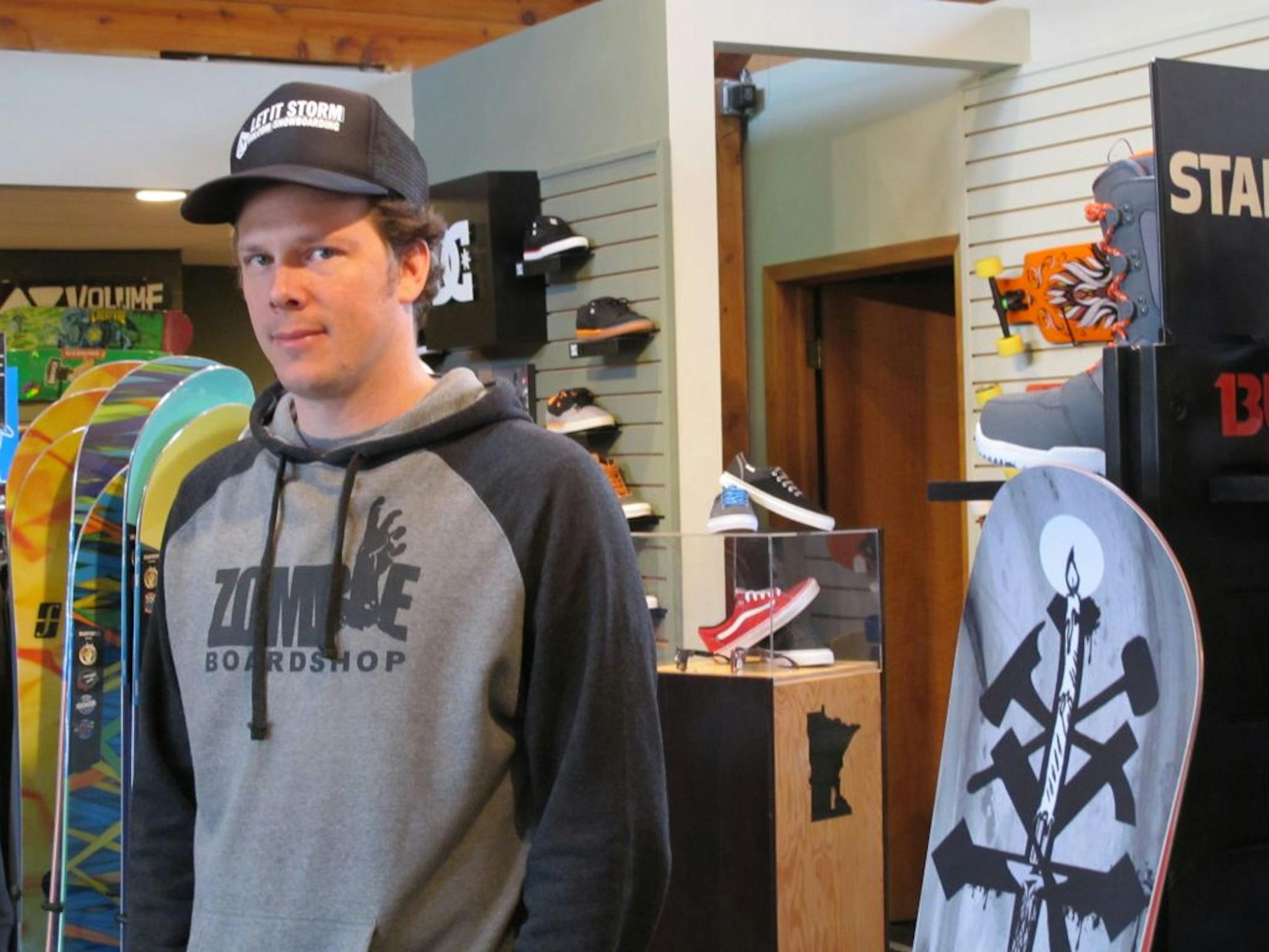 Dylan Belden � dbelden@startribune.comShawn Solem, owner of Zombie Boardshop in Burnsville.