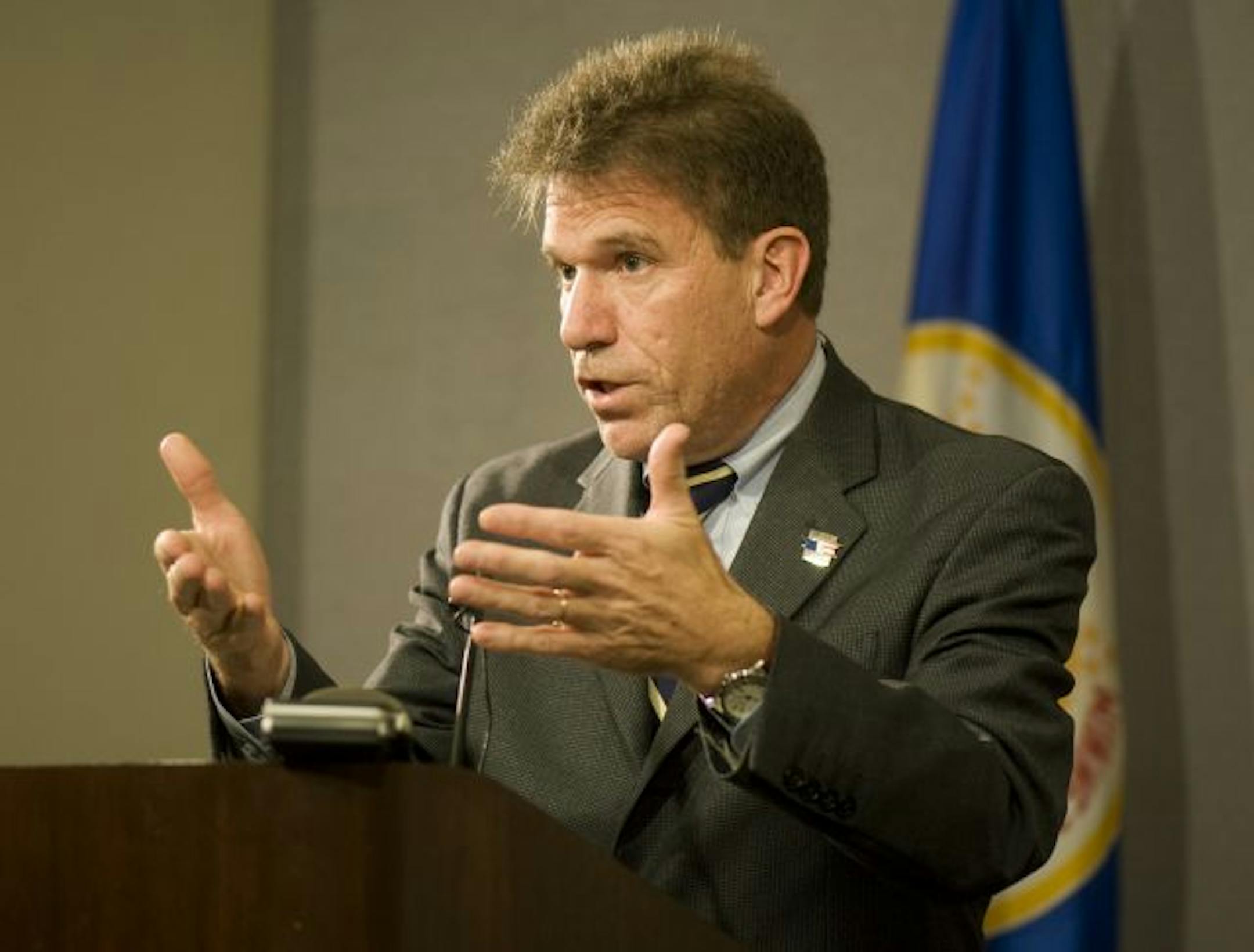 Minnesota Secretary of State Mark Ritchie spoke at a press conference about the 4 automatic recounts triggered by the margin of victory being less than a half percent in yesterdays election day voting.