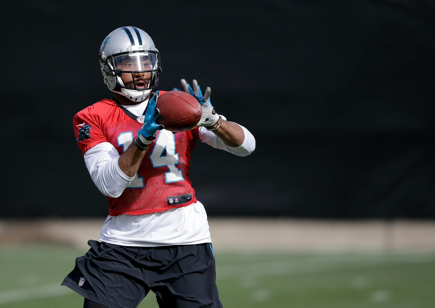 Carolina Panthers quarterback Joe Webb (14) during practice Wednesday, Feb. 3, 2016 in San Jose, Calif.