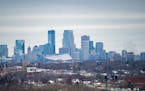 The Minneapolis skyline as seen from downtown St. Paul. ] GLEN STUBBE &#x2022; glen.stubbe@startribune.com Monday, December 3, 2018 EDS, available for