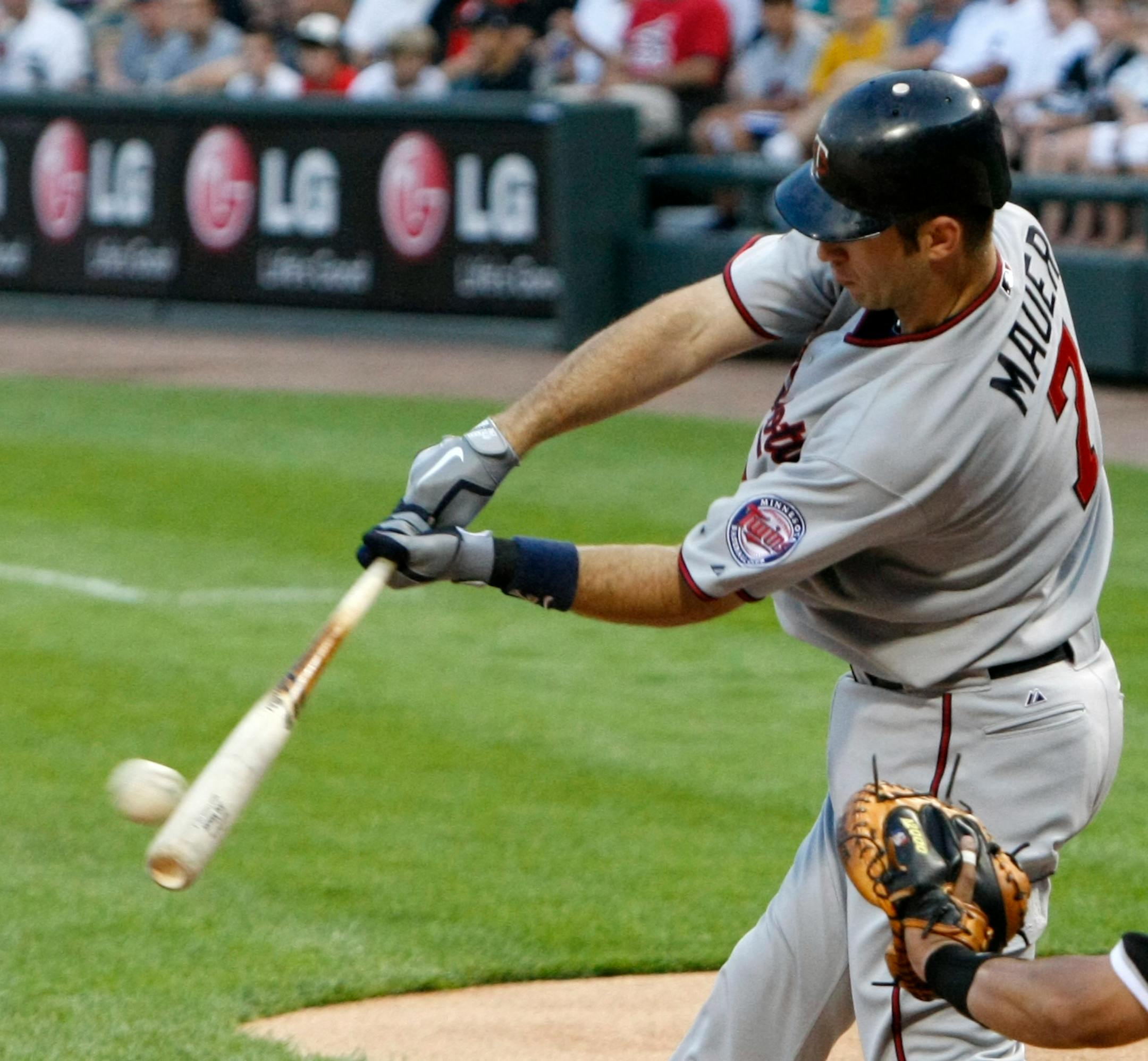 Twins catcher Joe Mauer has been hammering the ball since the All-Star break.