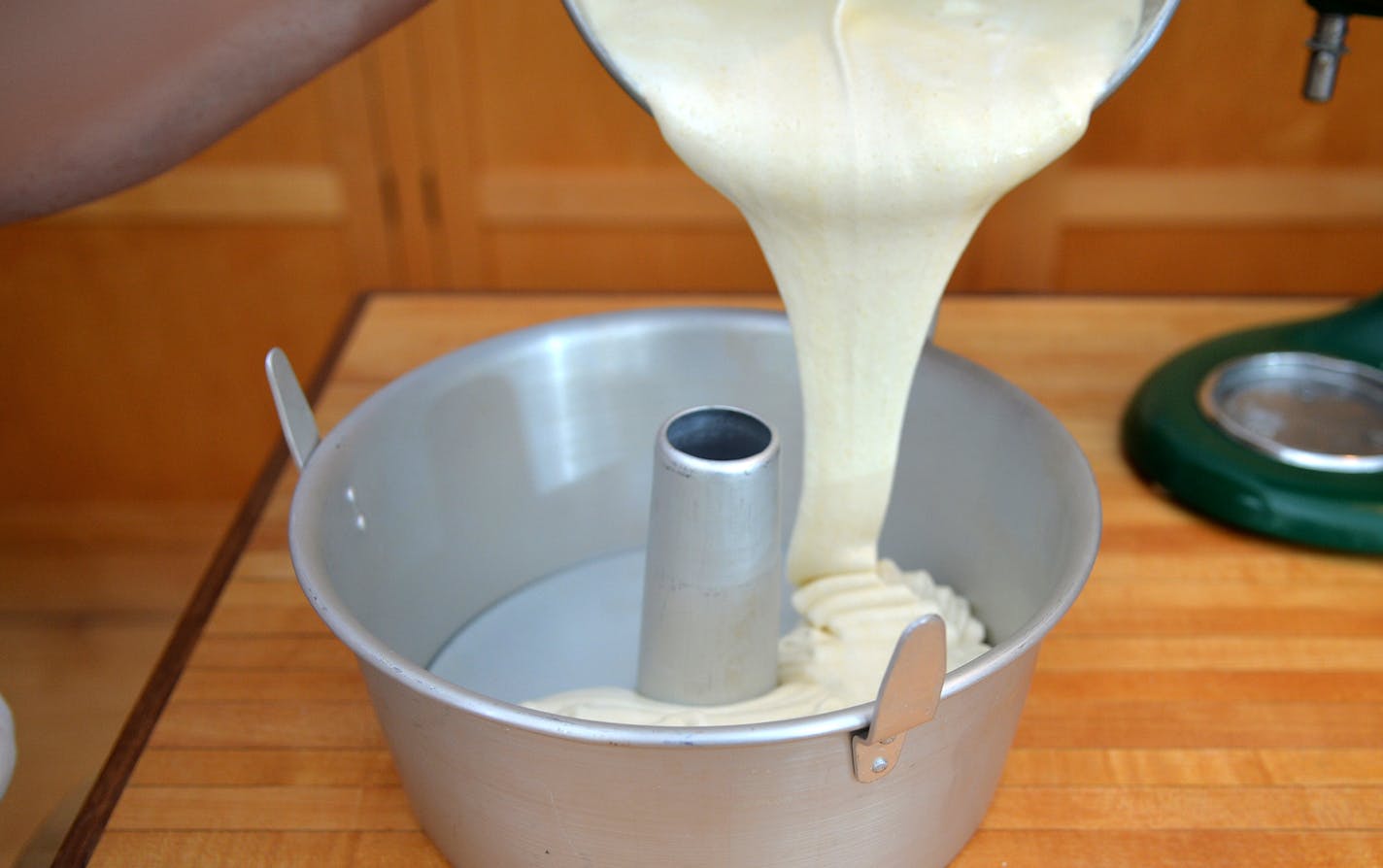 Pour the batter evenly into the bundt pan. ] (SPECIAL TO THE STAR TRIBUNE/BRE McGEE)