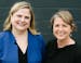 Kerri Hoffman (right), CEO of PRX, will become CEO of the combined organization. Alisa Miller (left), CEO of PRI, will become executive chair of the n