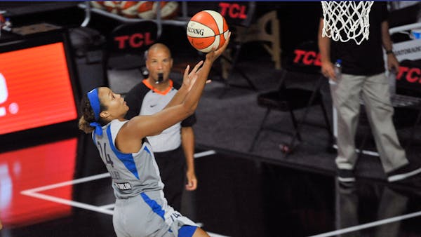 The Lynx's Napheesa Collier shoots against the Connecticut Sun during the first half of a game on Aug. 1 in Florida